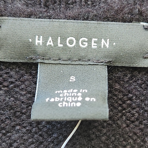 HALOGEN Womens Sweater Small Black Wool Alpaca Cable Knit Whimsigoth Witchy NEW - Picture 3 of 10